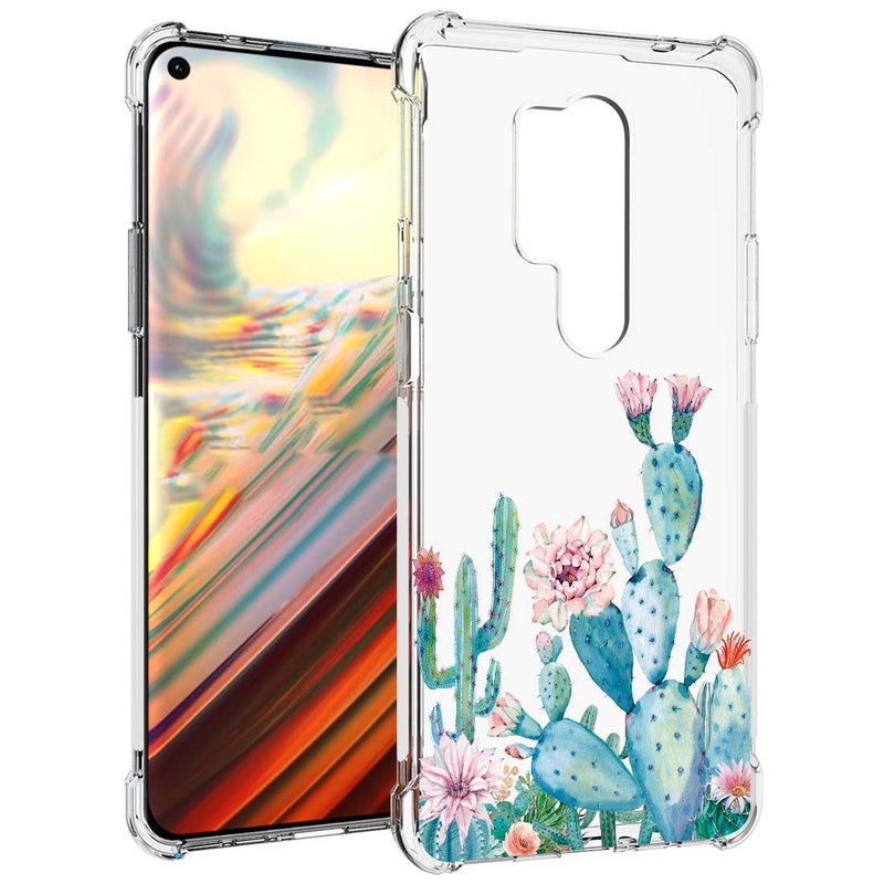 Sidande Designed for Oneplus 8 Pro case, One Plus 8Pro case Shockproof Clear Soft Flexible TPU Slim Protective Phone Case Cover for Oneplus 8 Pro (Cactus) - Image 2